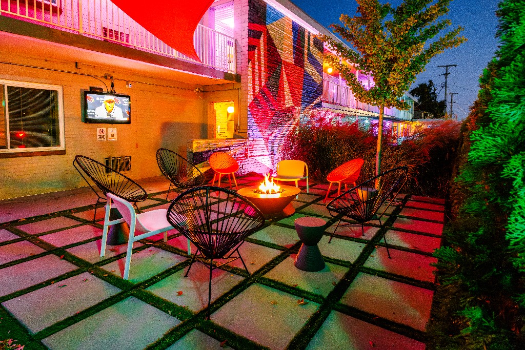 Guests on the fire patio
